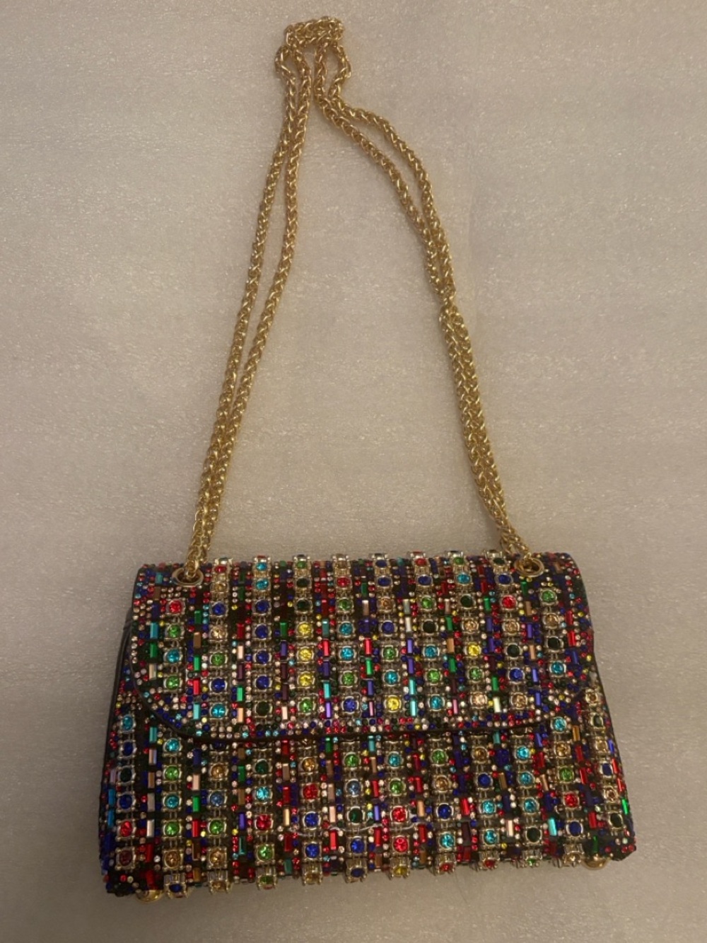 Limited Capsule Multicolor Crystal Couture Shoulder Bag Fully Embellished Jewels